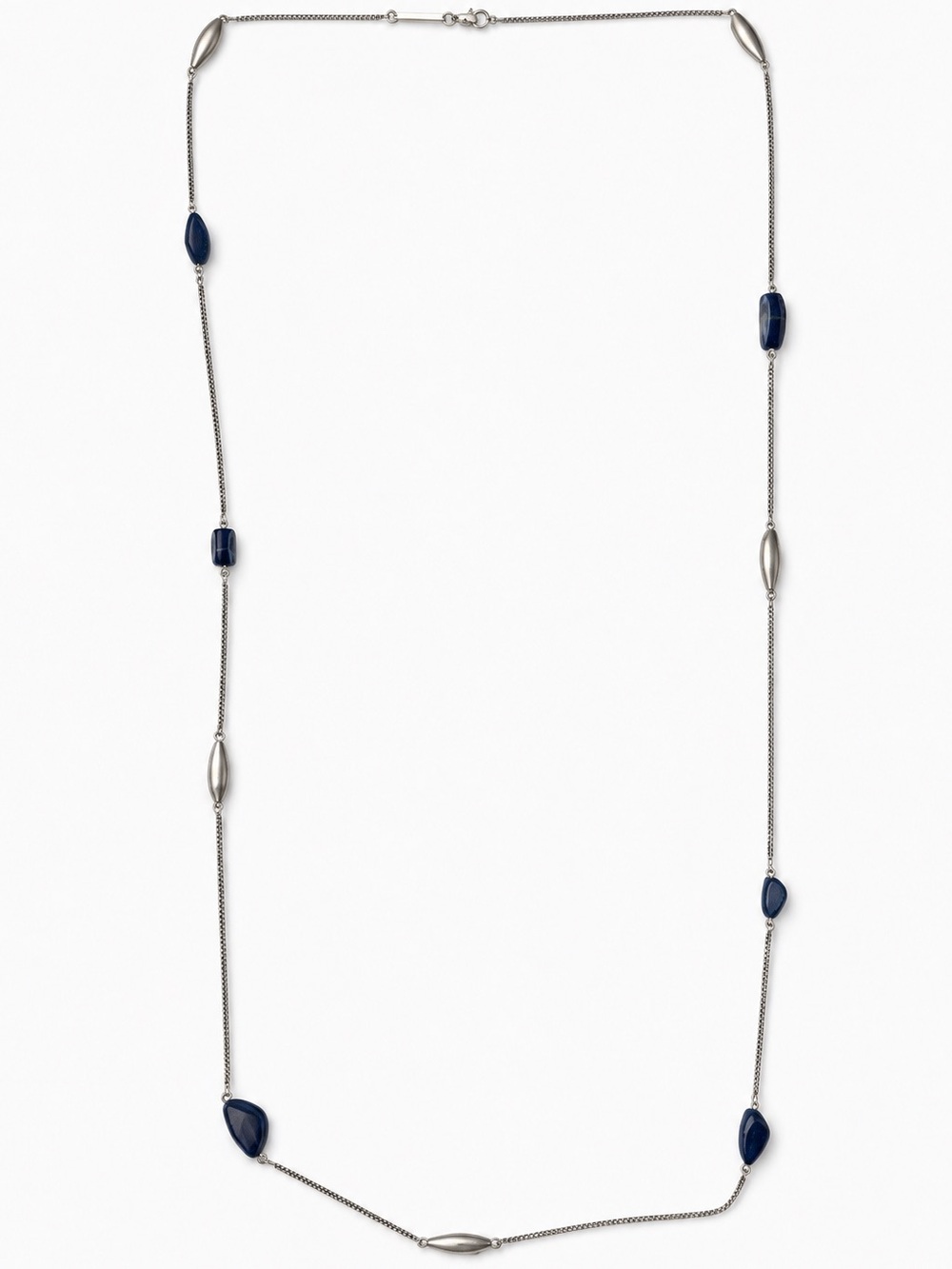 Kendra Scott Silver Multi-Strand Lapis Blue Pendant Necklace - Picture 4 of 6
